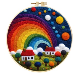 Customized Handmade 3D <b>Felting</b> Kit Cotton Felt Polyester Embroidery Beginners <b>Supplies</b> for DIY Punch <b>Needle</b> Crafts Arts - Product Image 3