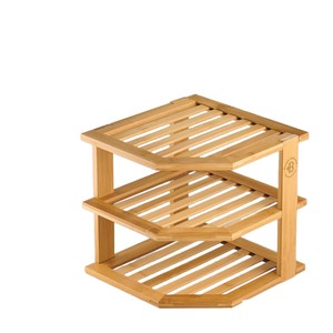 Solid Wood Three Tier Storage Rack Desktop Multifunctional Fruit Vegetable <b>Kitchen</b> Countertop Organizer Rectangle Shape - Product Image 2
