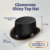Chapeau de magicien SOLPOP Lincoln Gentleman 13cm Jazz Top brillant pour hommes et femmes, idéal pour Halloween, fêtes costumées et spectacles de magie