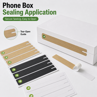 Autocollants d'étanchéité personnalisés pour boîtes d'emballage de téléphones, étiquettes à bande déchirable en papier kraft, autocollants acryliques sensibles à la pression à une face