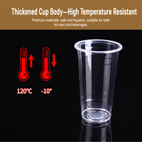 Gelas PP 20/24oz dengan Tutup Dome 90mm Transparan Sekali Pakai untuk Bubble Tea Smoothie Produsen Grosir