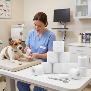Petite Bande de Crêpe Élastique Auto-Adhésive de Qualité Vétérinaire pour Lésions Mineures des Animaux de Compagnie - Product Image 1
