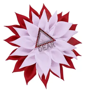 Spilla personalizzata colorata sorority fiore miglior prezzo 6.5 x6.5 pollici fiore fatto a mano delta dear pin per spilla da donna