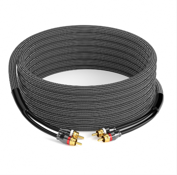 Wholesale RCA to RCA  Full Copper Double Shielded Nylon Braided Audio Cable