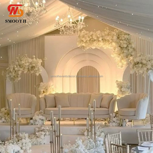 Ensemble de canapés de mariage blanc classique lisse meubles de mariage canapé en polyuréthane pour sièges de mariée et de marié - Product Image 1