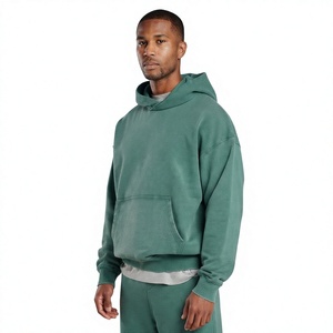 Sweat-shirt à capuche pour homme, coupe classique, 100% coton, couleur unie, molleton, streetwear décontracté, vêtements d'automne, impression numérique brodée, ODM - Product Image 4