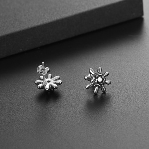 <b>Titanium</b> Steel Flower <b>Stud</b> Earrings With Zirconia For Women Party Jewelry CF140 - Product Image 2