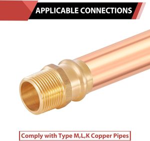 Raccords de pression hexagonaux ronds en laiton et cuivre <span class=keywords><strong>1</strong></span>/<span class=keywords><strong>2</strong></span> pouce x <span class=keywords><strong>1</strong></span>/<span class=keywords><strong>2</strong></span> pouce NPT mâle - Product Image 4