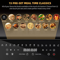 Aifa 24L Grande friteuse à air Four à micro-ondes électrique Combo XXL 1800W 10 en 1 Double friteuse à air en acier inoxydable Four avec rôtisserie