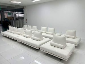 Sofá de Tela Creativo Informal para Sala de Estar Minimalista Nórdica Moderna de Dos Plazas, <span class=keywords><strong>sin</strong></span> <span class=keywords><strong>Respaldo</strong></span> ni Reposabrazos - Product Image 4
