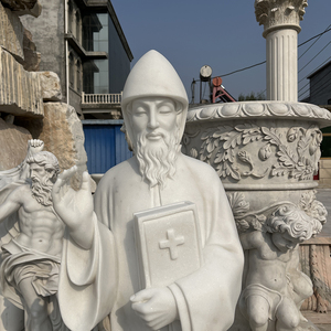 Statue de prêtre ermite libanais en pierre naturelle sculptée à la main, personnalisable, résistante aux intempéries, pour <span class=keywords><strong>jardin</strong></span> d'église - Product Image 6