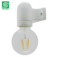 Douille de lampe E27 compacte en porcelaine avec prise, design élégant, base luminaire 4A 250V pour intérieurs contemporains