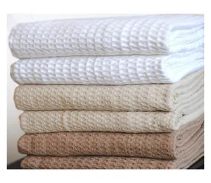 Good quality factory directly 100%cotton thermal waffle blankets for hotel