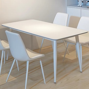 Ensemble de table à manger en pierre frittée italienne, mobilier de cuisine minimaliste blanc pour petit appartement et maison en <span class=keywords><strong>location</strong></span> - Product Image 5