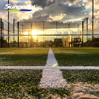 Système d'éclairage modulaire en verre trempé 10x20 mètres pour clubs sportifs commerciaux, poteaux de terrain de padel, accessoires de padel