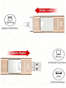 Xuyên biên giới pingguo 128GB ba-trong-một push-kéo kim loại <span class=keywords><strong>USB</strong></span> Flash Drive New <span class=keywords><strong>Android</strong></span> type-c máy tính Adapter tương thích 256GB - Product Image 6