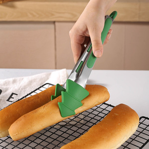 Mini pinces en silicone de Noël, pinces de cuisine en acier inoxydable de 7 pouces avec poignée en silicone - Ustensiles de service écologiques - Product Image 4