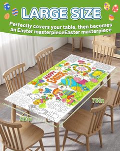 Nappe géante à colorier pour Pâques 35" X 75" - Activités créatives <span class=keywords><strong>de</strong></span> Pâques pour enfants, bannière et affiche géantes en papier - Product Image 4