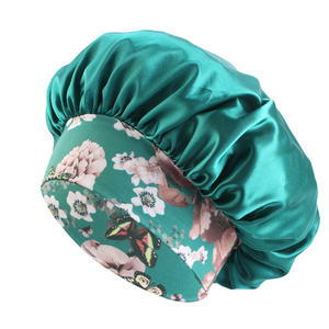 Estilo étnico para <span class=keywords><strong>Amazon</strong></span>, gorro de dormir de satén transfronterizo, gorro de belleza elástico de ala ancha, gorro de permanente, escena informal, Material de satén impreso - Product Image 3