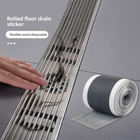 Rouleau de filtre adhésif jetable anti-bouchon pour drain de salle de bain, filet de protection des cheveux pour trou de vidange au sol