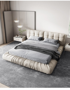 Atunus nórdico minimalista Marco de cama doble Beige camas dobles King cama de tela Baxter diseñador Foshan conjunto de muebles de dormitorio - Product Image 3