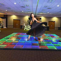 Plancher de danse interactif LED rose, magnétique, prêt à être expédié, 60 cm x 60 cm, pliable, tactile, sans miroir, professionnel