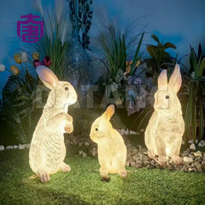 Customized Ip65 Outdoor 3d <b>Rabbit</b> Led <b>Light</b> Transparent Resin Fiberglass Body For Garden Lawn Park Christmas Halloween - Product Image 3