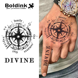 <span class=keywords><strong>Tatouage</strong></span> au stylo à encre Jagua, motif boussole nautique réaliste, personnalisé, résistant à l'eau, longue durée (2 semaines), encre à base de jus. - Product Image 1