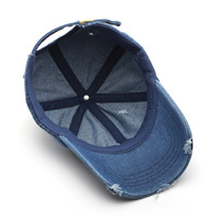 Gorra de Béisbol de Mezclilla de 6 Paneles con Logotipo Bordado Personalizado de Alta Calidad, Gorra de Papá Ajustable Sin Estructura para Hombre