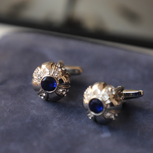 Personalizado Exquisito Vintage Zirconia Flor Gemelos Acero Inoxidable Elegante Lujo Regalos para Hombres - Product Image 2