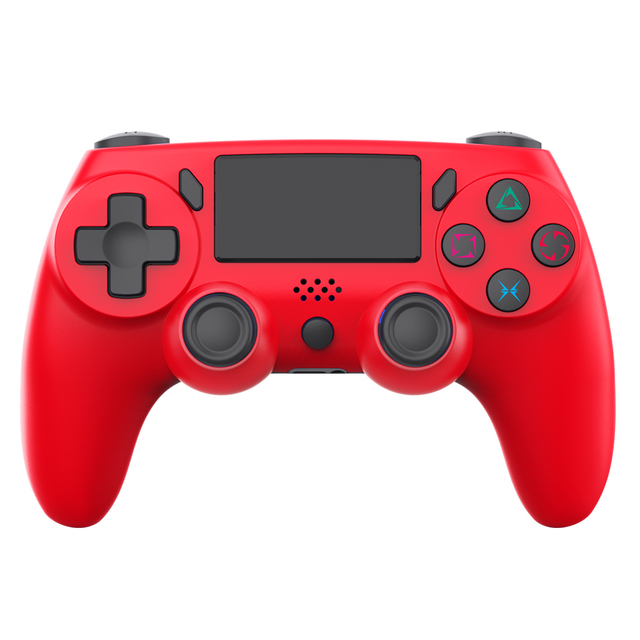 GAMINJA High Quality Wireless Chrome Red Game Controller Vibration Motor Ergonomic Design Six-axis Motion Sensing for PS4
