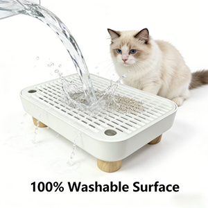 Pédale de <span class=keywords><strong>bac</strong></span> <span class=keywords><strong>à</strong></span> litière <span class=keywords><strong>pour</strong></span> chat en silicone antidérapant, double couche, nid d'abeille, lavable, <span class=keywords><strong>pour</strong></span> attraper le <span class=keywords><strong>sable</strong></span>, vente en gros - Product Image 4