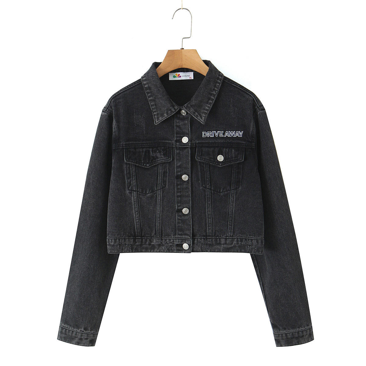 Veste en jean noir rétro