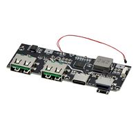 Module de charge pour batterie externe mobile 18650 avec double port USB (QC4.0, QC3.0, LED), 5V 4.5A 22.5W, Micro/Type-C, et protection contre la température et les circuits.