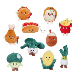 EPT $1 Dollar Promotion Toys Hamburger Hot Dog Chicken Leg Vegetable Corn Orchid Pendant Mini Doll Custom Cute Cheap Plush Set