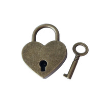 Couleur Mini coeur forme bagage étui Gym casier cadenas avec boîte à clés étui amoureux serrure matériel d'amélioration de l'habitat