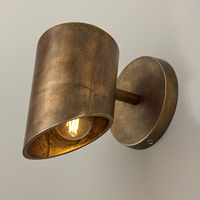 Lámpara de Pared Cilíndrica de Latón Envejecido Estilo Wabi-Sabi Moderno, Lámpara de Pared Minimalista Americana para Hoteles, Entradas y Dormitorios, Iluminación Interior