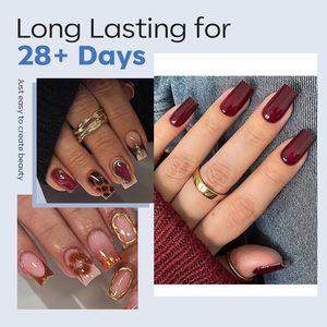 Modèles d'ongles courts carrés préformés en acrylique souple, <span class=keywords><strong>faux</strong></span> ongles, <span class=keywords><strong>faux</strong></span> ongles transparents, kit d'extension complet à presser, manucure DIY - Product Image 2