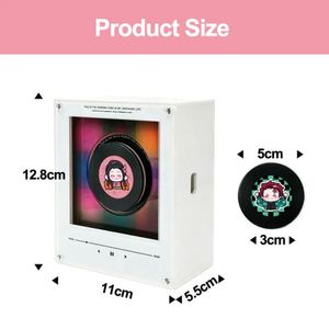 Aimant de réfrigérateur en acrylique Anime, tourne-disque vinyle rotatif avec éclairage, changement de chanson, motifs musicaux personnalisés - Product Image 4