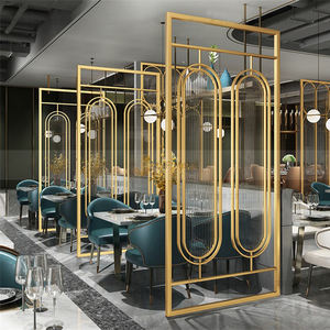 Mampara de Vidrio Translúcido de Acero Inoxidable LL382, Asiento para Cabina, Duradera, Moderna, Móvil, Divisor para Oficina en Casa, Sala de Estar - Product Image 1