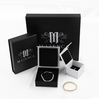 Noir et blanc magnétique fanxi carton papier collier bijoux emballage boîtes de luxe avec logo personnalisé