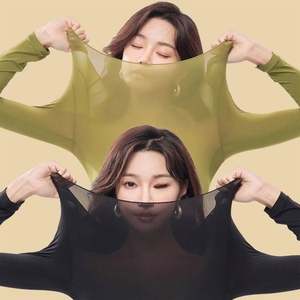 Pakaian Kebugaran Tanpa Jahitan Musim Gugur dan Musim Dingin untuk Wanita Pakaian Yoga Ramping Atasan Olahraga Lengan Panjang Bernapas Leher Bulat - Product Image 4