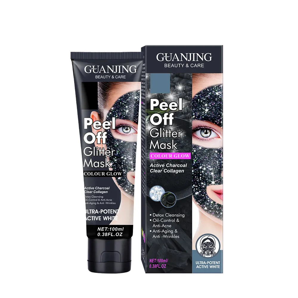 Guanjing Groothandel Label Detox Reiniging Anti Acne Anti Rimpels Anti Aging Peel Off Glitter Masker 100Ml