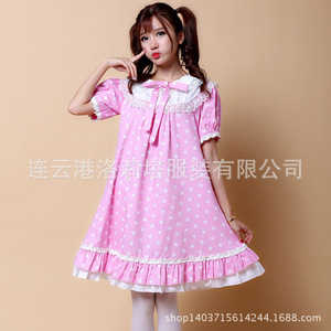 Lolita Star Lolita Dress Star Pink Cotton Floral Print Woven Daily Wear Plus Size Available - Product Image 5