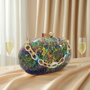 Borsa <span class=keywords><strong>da</strong></span> <span class=keywords><strong>sera</strong></span> di lusso in <span class=keywords><strong>oro</strong></span> acrilico borsa <span class=keywords><strong>da</strong></span> donna con perla per matrimoni o feste con motivi in materiale metallico - Product Image 2