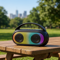 Haut-parleur Bluetooth portable sans fil avec éclairage LED RGB, mini subwoofer 8W, lecteur audio, lecteur de musique, alimentation par batterie