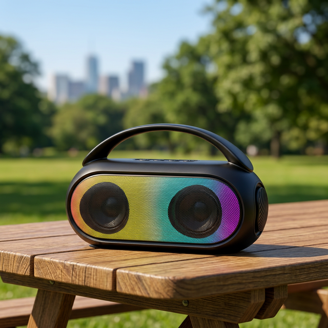 Portable Wireless BT Speaker with RGB LED Lighting Mini 8W Subwoofer Audio Playerorea Music Player Battery Power