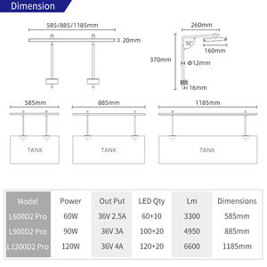 Lámpara LED RGB Inteligente para Acuario, Controlada por Aplicación, con Kit de Colgado Ajustable para Peceras - Product Image 5