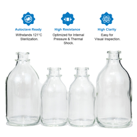 Flacons en verre ambré LINUO USP Type II III 50ml 100ml 500ml, flacons en verre ambré pour utilisation dans le secteur pharmaceutique