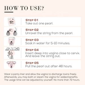 Etiqueta privada al por mayor 3 perlas Yoni Detox <span class=keywords><strong>con</strong></span> un <span class=keywords><strong>aplicador</strong></span> para el cuidado femenino Yoni Détox Detox Limpieza vaginal - Product Image 5